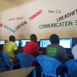 some of our participants learning digital skills at our learning center